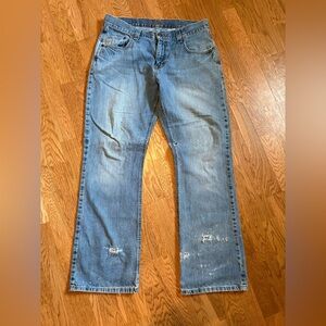 Cinch Men's Light Blue Distressed Jeans